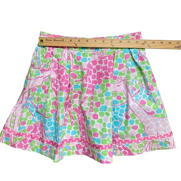 Lilly Pulitzer Pleated Skirt Girls 12 Pink Blue Floral Giraffes print Summery - Picture 4 of 8